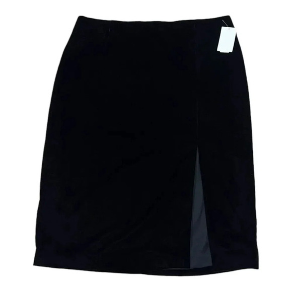 Theory Brown Front Slit Velvet Pencil Skirt 16 - Picture 2 of 5